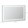 Badkamerspiegel met led verlichting 100x60cm, waterdicht ip44, aanraakschakelaar, 3 lichtkleuren voor moderne badkamer 4