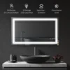 Badkamerspiegel met led verlichting 100x60cm, waterdicht ip44, aanraakschakelaar, 3 lichtkleuren voor moderne badkamer 5