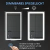 Badkamerspiegel met led verlichting 100x60cm, waterdicht ip44, aanraakschakelaar, 3 lichtkleuren voor moderne badkamer 6
