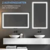Badkamerspiegel met led verlichting 100x60cm, waterdicht ip44, aanraakschakelaar, 3 lichtkleuren voor moderne badkamer 8