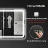 Badkamerspiegel met verlichting 50x70 cm led spiegel wandspiegel met bluetooth muziekfunctie touchschakelaar geheugenfunctie lichtspiegel beschlagvrij met 3 lichtkleuren zilver 10