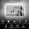 Badkamerspiegel met verlichting 50x70 cm led spiegel wandspiegel met bluetooth muziekfunctie touchschakelaar geheugenfunctie lichtspiegel beschlagvrij met 3 lichtkleuren zilver 5