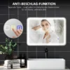 Badkamerspiegel met verlichting 50x70 cm led spiegel wandspiegel met bluetooth muziekfunctie touchschakelaar geheugenfunctie lichtspiegel beschlagvrij met 3 lichtkleuren zilver 8