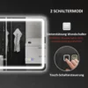 Badkamerspiegel met verlichting 70x90 cm led spiegel wandspiegel met bluetooth muziekfunctie klok touchschakelaar geheugenfunctie lichtspiegel anti condens met 3 lichtkleuren zilver 10
