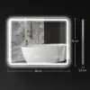 Badkamerspiegel met verlichting 70x90 cm led spiegel wandspiegel met bluetooth muziekfunctie klok touchschakelaar geheugenfunctie lichtspiegel anti condens met 3 lichtkleuren zilver 4