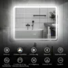 Badkamerspiegel met verlichting 70x90 cm led spiegel wandspiegel met bluetooth muziekfunctie klok touchschakelaar geheugenfunctie lichtspiegel anti condens met 3 lichtkleuren zilver 5