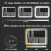 Badkamerspiegel met verlichting 80x60 cm led spiegel wandspiegel met bluetooth muziekfunctie geheugenfunctie klok 3 lichtkleuren condensvrij lichtspiegel met touchschakelaar zilver 7