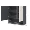 Badkamerspiegelkast, badkamerschrank met spiegel, hangkast met verstelbare plank, open vak, anti condens functie, wandkast 55x17x55cm grijs 4
