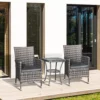 Balkonmeubelset voor 2 personen zitgroep rattan tuinset polyrattan donkergrijs 2