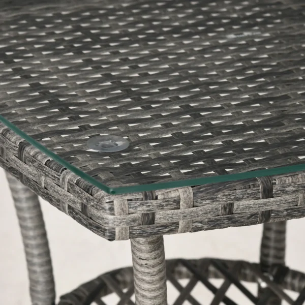 Balkonmeubelset voor 2 personen zitgroep rattan tuinset polyrattan donkergrijs 9