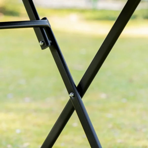 Balkonset opvouwbaar voor 2 personen zitgroep met tafel en 2 stoelen van metaalgaas in zwart grijs voor tuin en terras 8