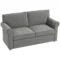 Bank 2 zitterbank met armleuning dik gestoffeerd dubbelbank modern gestoffeerde bank met s veer, linnenlook, houten poten voor slaapkamer woonkamer, 150 x 74 x 86 cm, donkergrijs 1