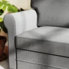 Bank 2 zitterbank met armleuning dik gestoffeerd dubbelbank modern gestoffeerde bank met s veer, linnenlook, houten poten voor slaapkamer woonkamer, 150 x 74 x 86 cm, donkergrijs 10