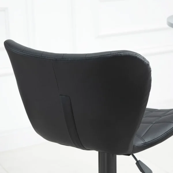 Barkruk 2 delige set retrodesign hoogte verstelbaar 360° draaibaar zwart leer voor thuiskantoor stabiel 47 x 51,5 x 89 109 cm 10