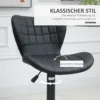 Barkruk 2 delige set retrodesign hoogte verstelbaar 360° draaibaar zwart leer voor thuiskantoor stabiel 47 x 51,5 x 89 109 cm 7