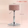 Barkruk, gestoffeerde barkruk met metalen frame, koordlook, verstelbare hoogte keukenstoel met voetensteun 360° draaibare toonbankkruk voor keuken, woonkamer, eetkamer roze 2