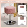 Barkruk, gestoffeerde barkruk met metalen frame, koordlook, verstelbare hoogte keukenstoel met voetensteun 360° draaibare toonbankkruk voor keuken, woonkamer, eetkamer roze 4