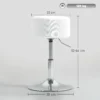 Barkruk, gestoffeerde barkruk met metalen frame, koordlook, verstelbare hoogte keukenstoel met voetensteun 360° draaibare toonbankkruk voor keuken, woonkamer, eetkamer wit 4