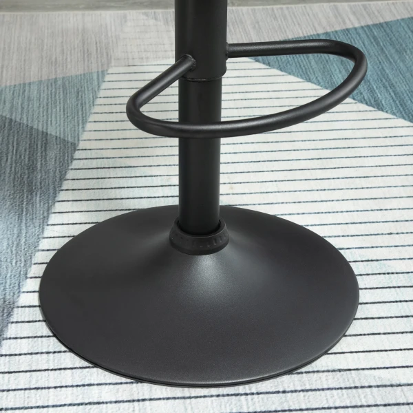 Barkrukken 2 delig set verstelbare hoogte zwart bistrokrukken met voetsteun & rugleuning van fluweel & metaal 46x48x83 104cm 10