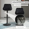 Barkrukken 2 delig set verstelbare hoogte zwart bistrokrukken met voetsteun & rugleuning van fluweel & metaal 46x48x83 104cm 5