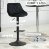 Barkrukken 2 delig set verstelbare hoogte zwart bistrokrukken met voetsteun & rugleuning van fluweel & metaal 46x48x83 104cm 6