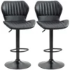 Barkrukken verstelbaar in hoogte 2 delige set draaistoelen 360° draaibaar met rugleuning kunstleer 48,5x55,5x90 110cm voor keuken & bar 1