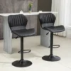 Barkrukken verstelbaar in hoogte 2 delige set draaistoelen 360° draaibaar met rugleuning kunstleer 48,5x55,5x90 110cm voor keuken & bar 2