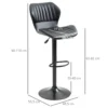 Barkrukken verstelbaar in hoogte 2 delige set draaistoelen 360° draaibaar met rugleuning kunstleer 48,5x55,5x90 110cm voor keuken & bar 4