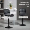 Barkrukken verstelbaar in hoogte 2 delige set draaistoelen 360° draaibaar met rugleuning kunstleer 48,5x55,5x90 110cm voor keuken & bar 5