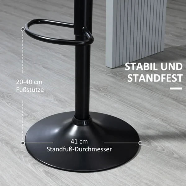 Barkrukken verstelbaar in hoogte 2 delige set draaistoelen 360° draaibaar met rugleuning kunstleer 48,5x55,5x90 110cm voor keuken & bar 8