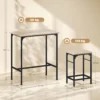 Bartafel set bartafel met barstoel set eettafel met 2 stoelen met antislip voetkussen keukentafel voor eetkamer, keuken, natuurhout 4