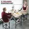 Bartafel set bartafel met barstoel set eettafel met 2 stoelen met antislip voetkussen keukentafel voor eetkamer, keuken, natuurhout 5