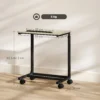 Bijzettafel in c vorm, hoogteverstelbare salontafel met wielen, sofatafel laptop tafel voor kleine ruimtes, woonkamer, 55 x 36 x 62,5 82,5 cm, wit 4
