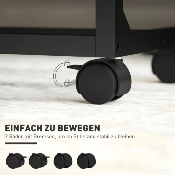 Bijzettafel in c vorm, hoogteverstelbare salontafel met wielen, sofatafel laptop tafel voor kleine ruimtes, woonkamer, 55 x 36 x 62,5 82,5 cm, wit 6