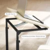 Bijzettafel in c vorm, hoogteverstelbare salontafel met wielen, sofatafel laptop tafel voor kleine ruimtes, woonkamer, 55 x 36 x 62,5 82,5 cm, wit 7