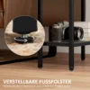 Bijzettafel kleine salontafel met 2 planken, nachtkastje sofatafel met stalen frame voor woonkamer, slaapkamer, zwart 7