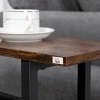 Bijzettafel salontafel met stoffen tas & stalen frame, nachtkastje voor slaapkamer of woonkamer, donkerbruin en zwart 10