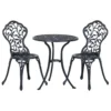 Bistroset voor 2 personen balkonmeubel set met bistrotafel & 2 stoelen, zwart, ideaal voor tuin & terras 1