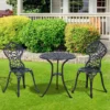 Bistroset voor 2 personen balkonmeubel set met bistrotafel & 2 stoelen, zwart, ideaal voor tuin & terras 2