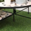 Bloemenstandaard 4 traps opvouwbare bloementrap voor tuin & balkon, metaal met keramische tegels, zwart+beige, 64x64x72cm 9