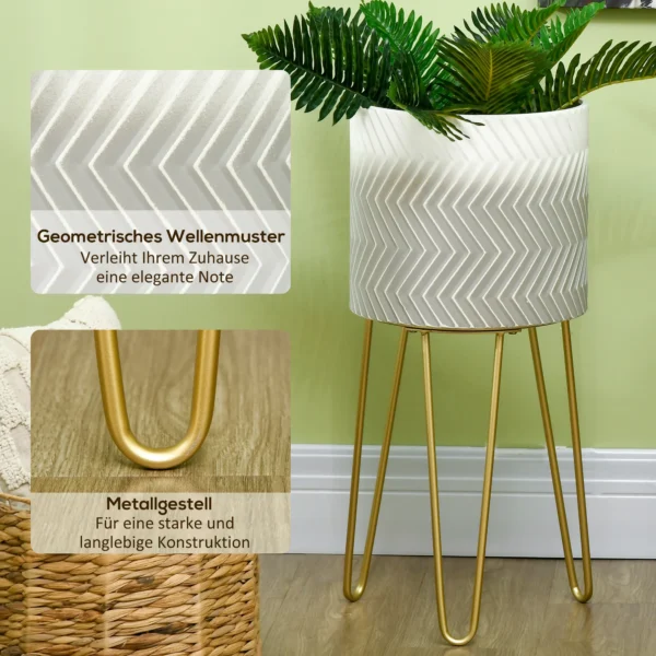 Bloempotten set van 2 plantenstandaard overpot frame voor woonkamer & balkon van metaal, modern ontwerp 6