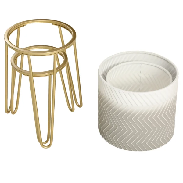 Bloempotten set van 2 plantenstandaard overpot frame voor woonkamer & balkon van metaal, modern ontwerp 7