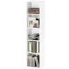 Boekenkast, staand rek met 5 niveaus, opbergrek met verstelbare plank voor woonkamer, slaapkamer, wit 1
