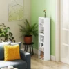 Boekenkast, staand rek met 5 niveaus, opbergrek met verstelbare plank voor woonkamer, slaapkamer, wit 10