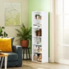 Boekenkast, staand rek met 5 niveaus, opbergrek met verstelbare plank voor woonkamer, slaapkamer, wit 2