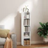 Boekenkast, staand rek met 5 niveaus, opbergrek met verstelbare plank voor woonkamer, slaapkamer, wit 2