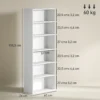 Boekenkast, staand rek met 5 niveaus, opbergrek met verstelbare plank voor woonkamer, slaapkamer, wit 4