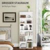 Boekenkast, staand rek met 5 niveaus, opbergrek met verstelbare plank voor woonkamer, slaapkamer, wit 5