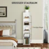 Boekenkast, staand rek met 5 niveaus, opbergrek met verstelbare plank voor woonkamer, slaapkamer, wit 5