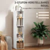 Boekenkast, staand rek met 5 niveaus, opbergrek met verstelbare plank voor woonkamer, slaapkamer, wit 6
